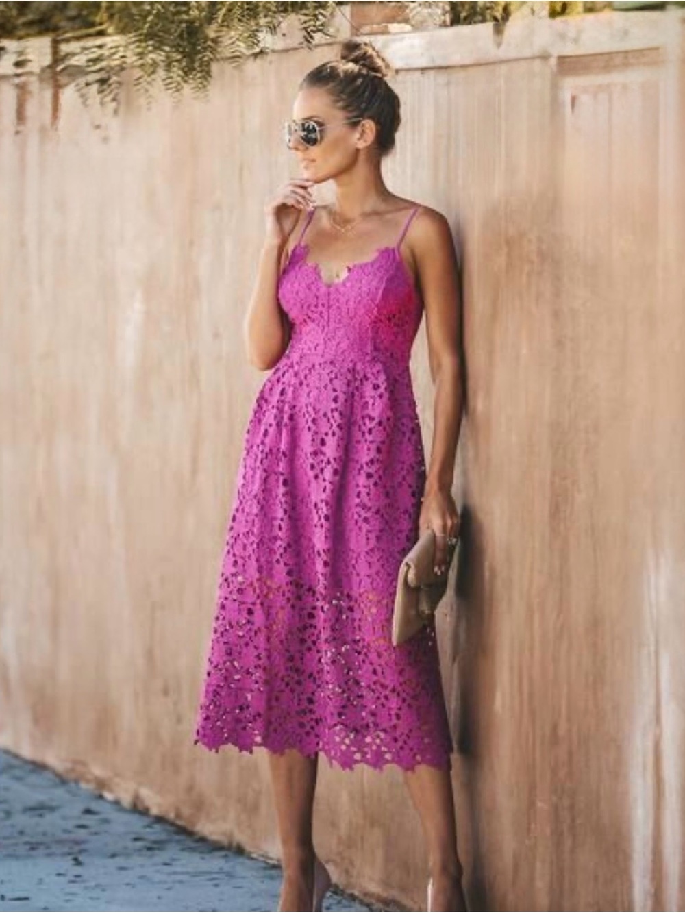 Size M - ASTR the label purple large lace dress